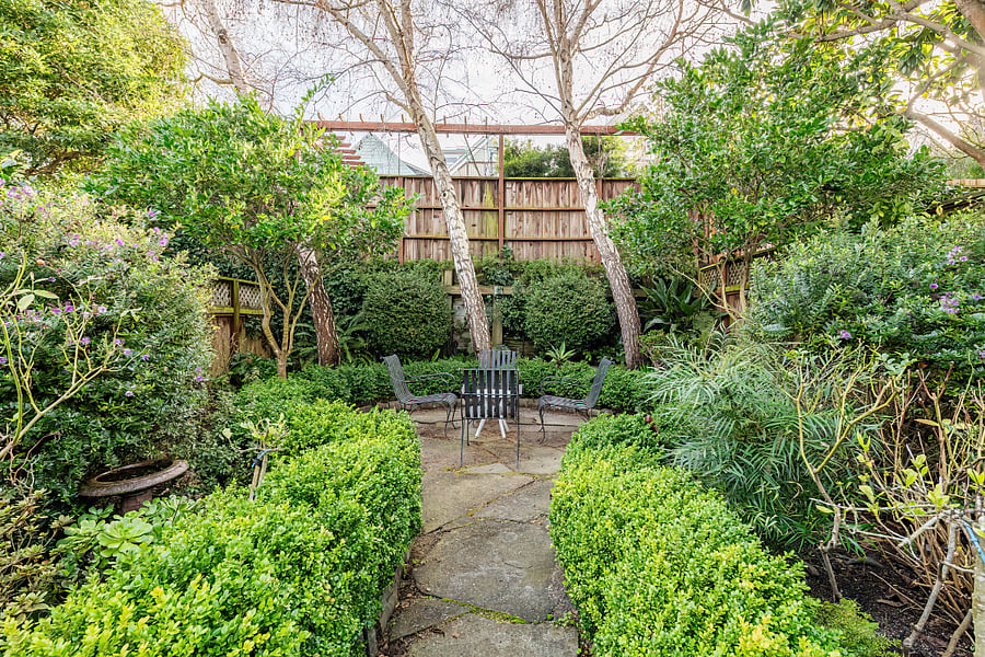 Beautiful green lush landscaped garden to enjoy.