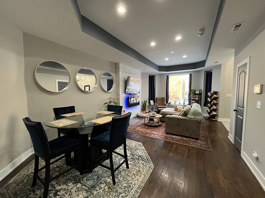 Shared living and dining space, first floor