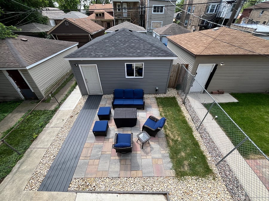 Shared backyard.