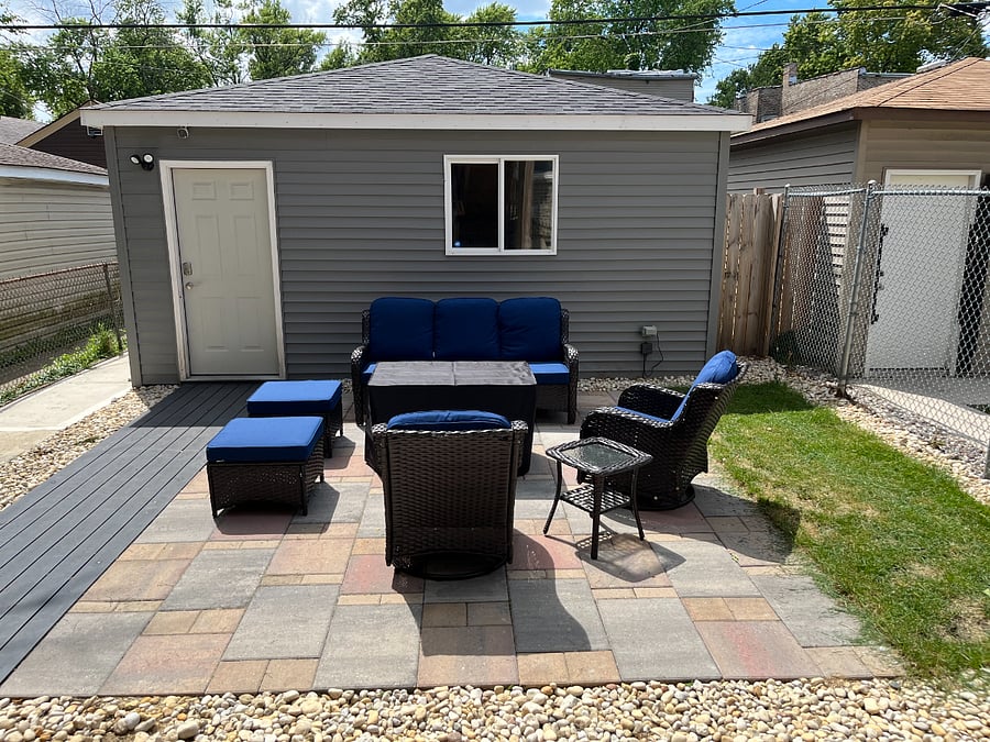 Shared backyard.