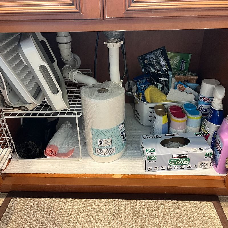 Under the kitchen sink supplies