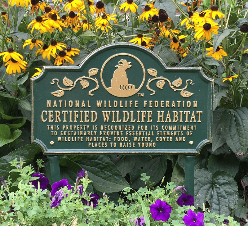 Property is a Certified Wildlife Habitat 