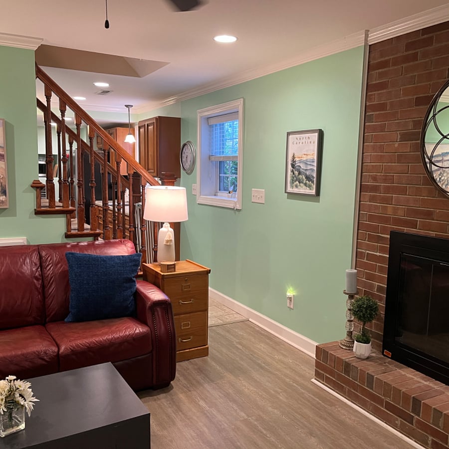 View of den to kitchen