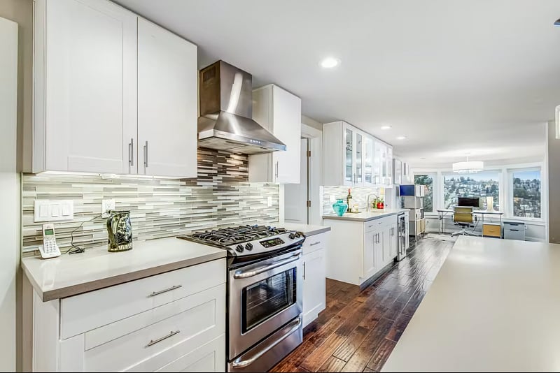 Gourmet kitchen with top of the line stainless appliances