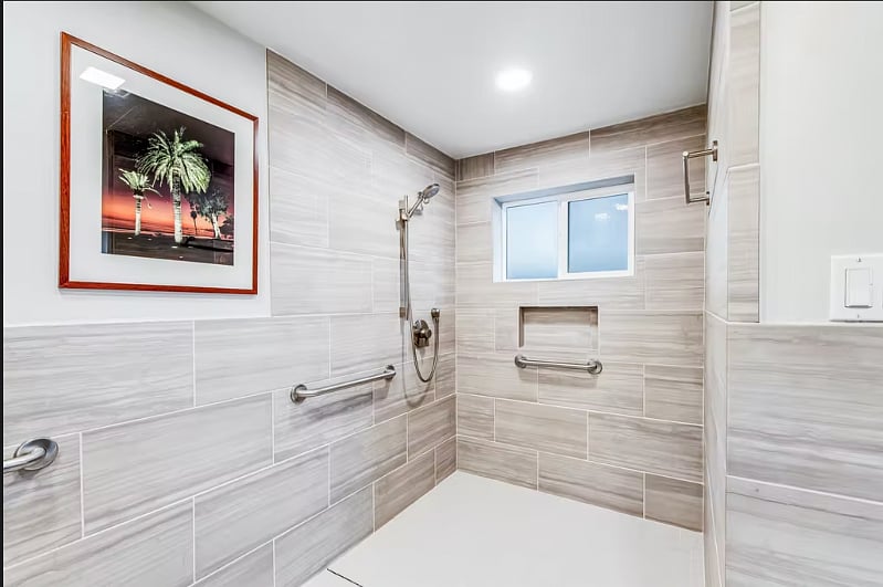 ADA Roll-in shower in Primary Bathroom