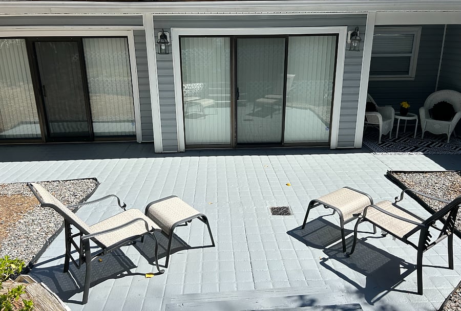 Backyard patio with nuck