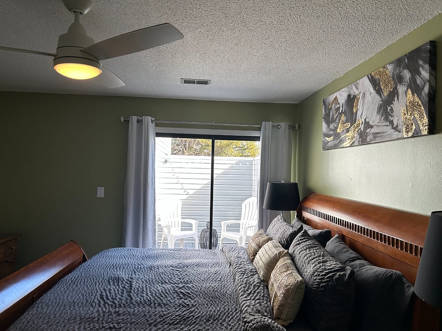 Master bedroom with private patio