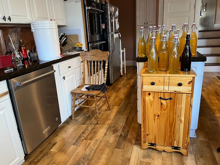 Kitchen | Hard apple cider project from Fall 2023.
