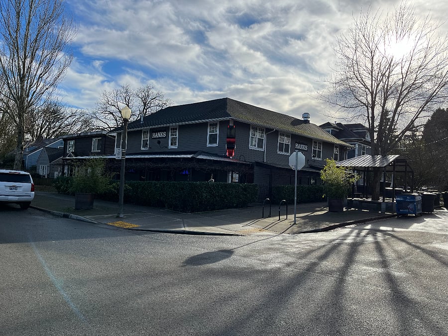 Hank's Bar is a great place  to grab pizza + beer, watch a game, or perhaps sit on the patio.