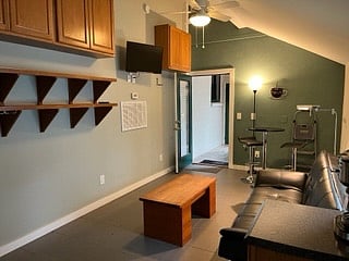 Living Room with TV and Dining Area Stove/Dishwasher/Refrigerator