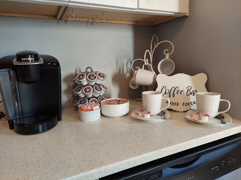 Keurig with K-cups available as well