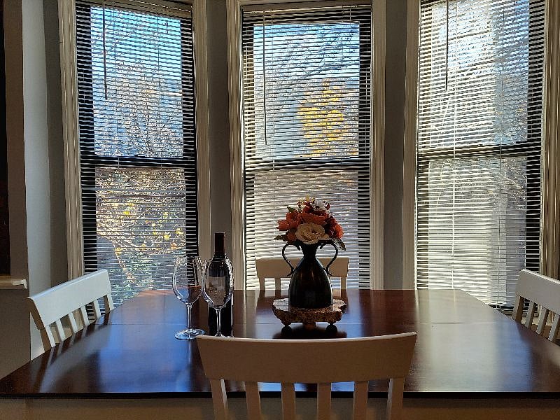 Mornings are beautiful in this dining area!