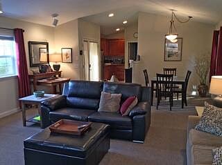 Vaulted ceilings and open floor plan