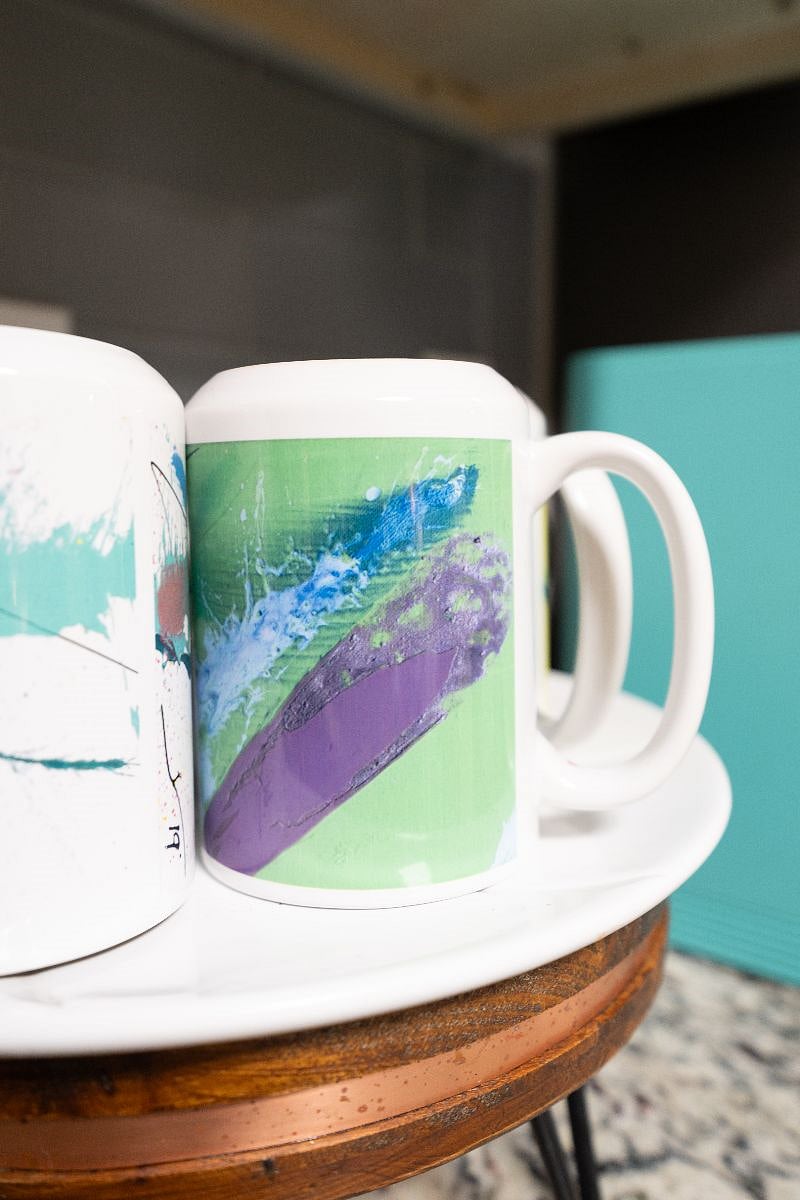 Hand-painted mugs welcomes any tea coffee lover.