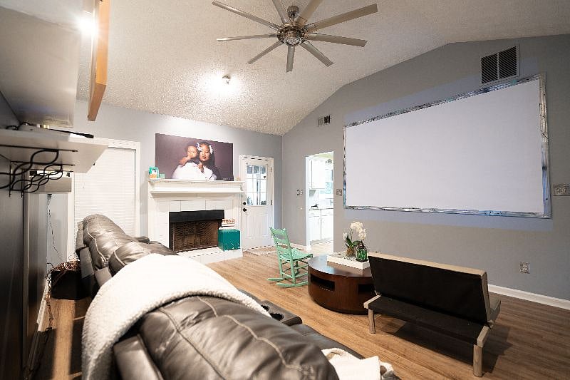 Catch a movie on our 180 inch projector screen.