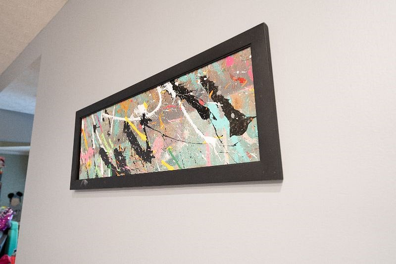 Abstract Art all throughout is available for purchase.