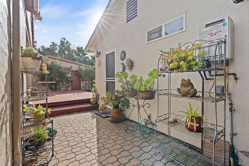 Once you go through a gate with a private coded lock, you enter your studio cottage.