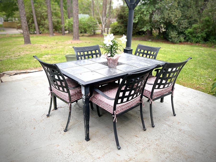 Have a cup of coffee on the front porch patio. Enjoy the sun. Or Sit under the umbrella on the back porch patio.