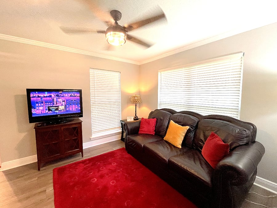 Soft comfortable leather couch.