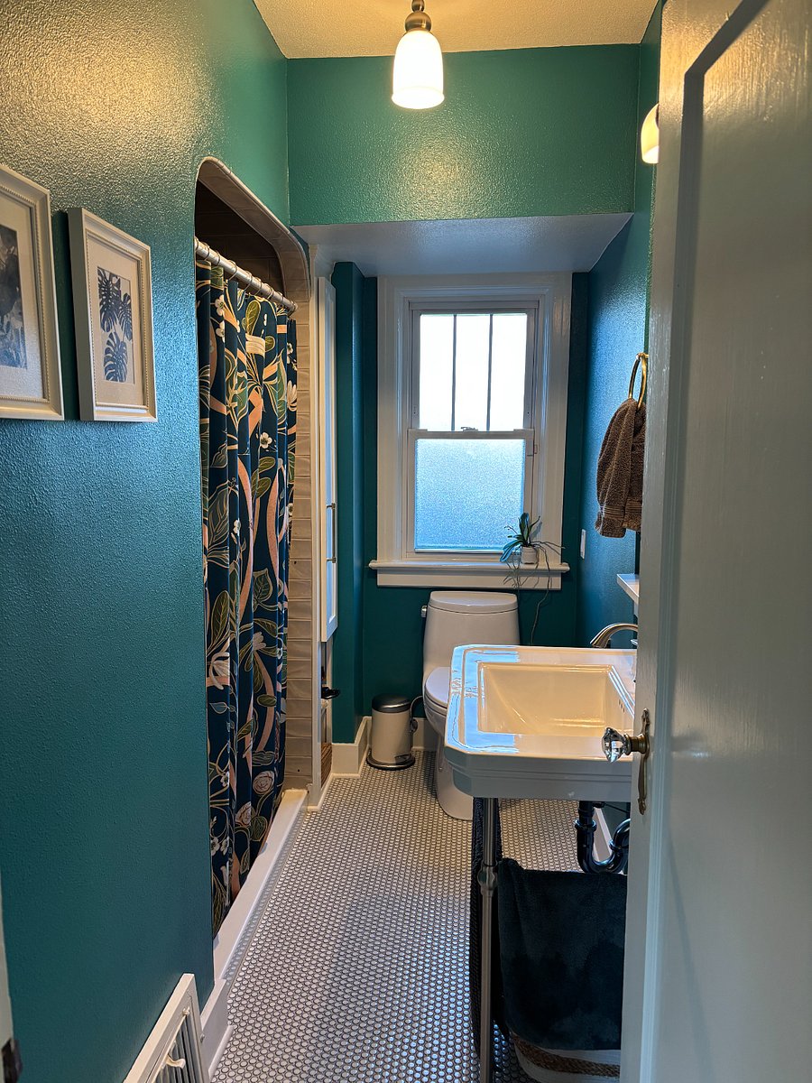 Bathroom was remodeled last summer. Bathroom is right outside the main floor/your bedroom. Very tall shower, no tub.