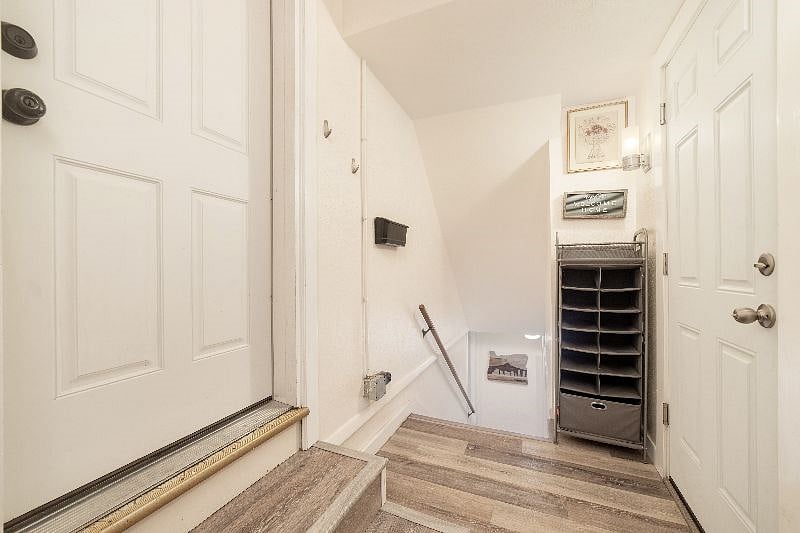Top of the stairs leading to the apartment from your private entrance.