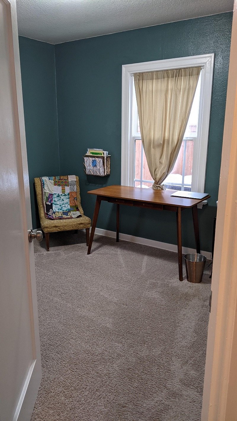 Office/storage space. I have recently removed the carpet, the room has hardwood floors.