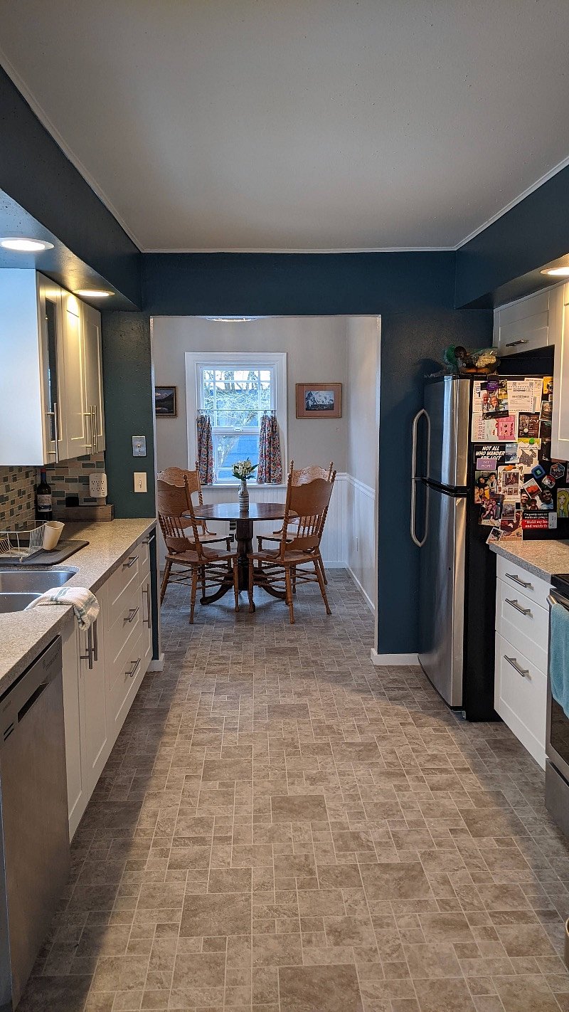Kitchen and dining room.
