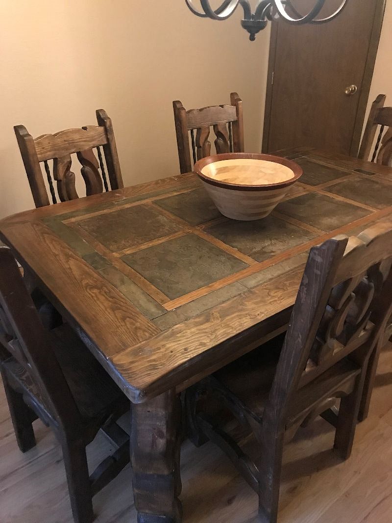 Dining room with seating for six.