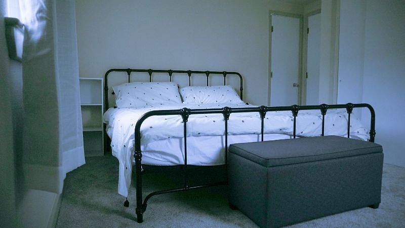 Downstairs bedroom with King sized bed.
