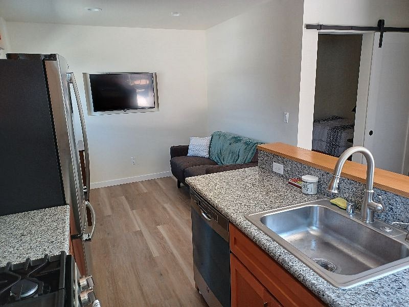 cozy living space with smart TV