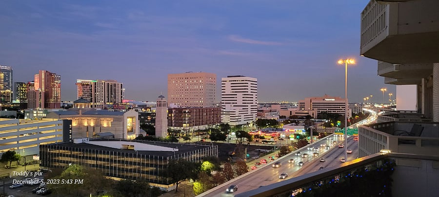 Take in the cool views from the large balcony.