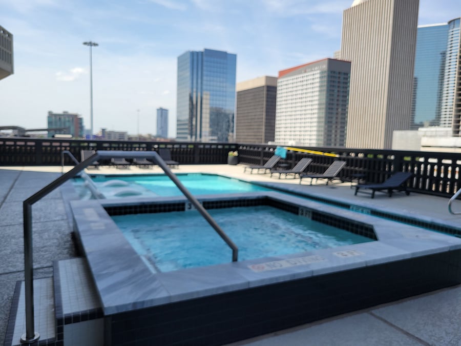 New Pool, hot tub, grills and lounging area with awesome views of the city