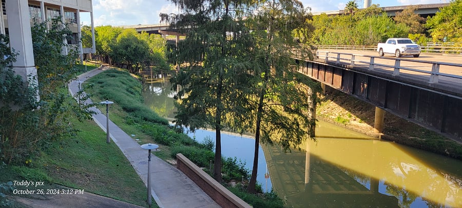 Run, jog or ride a bike on the trails along the bayou