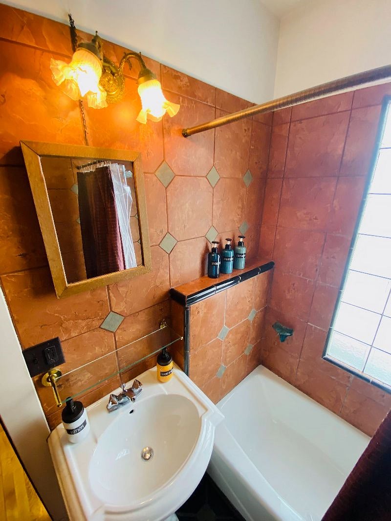 Custom tile in the bathroom
