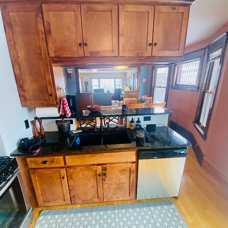 Enjoy a custom kitchen well-stocked with cookware