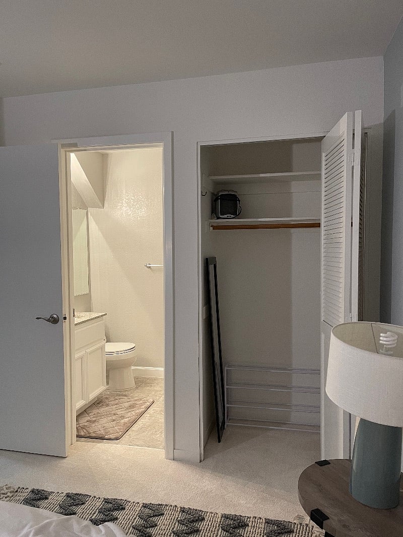 En-suite bathroom and closet.