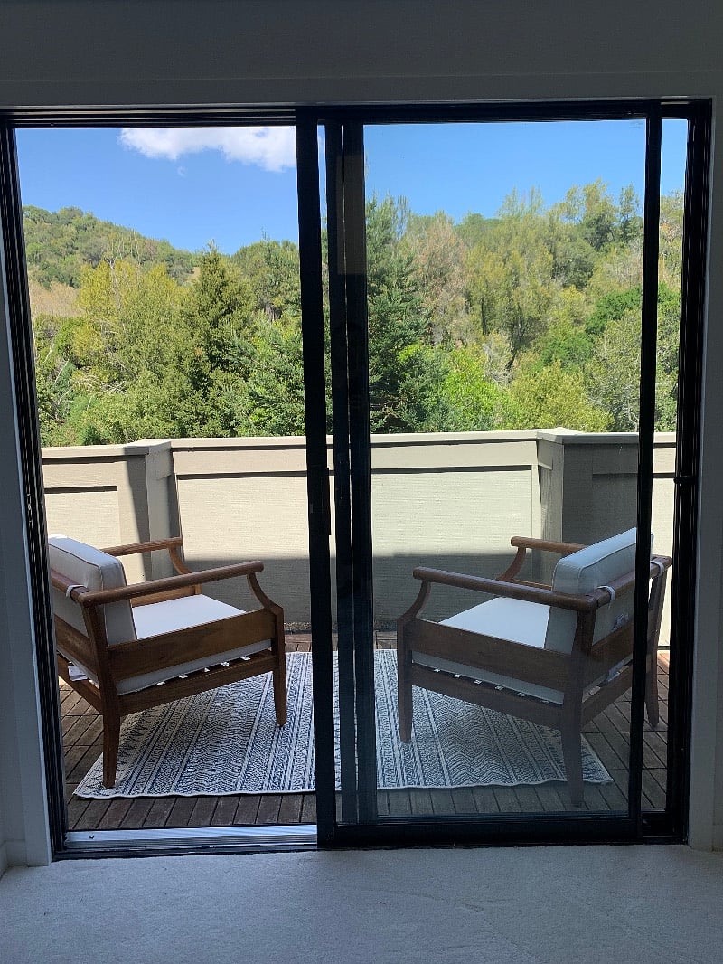 Enjoy the views from our private porch area (second floor between our spaces). Turf was recently added to the bottom.