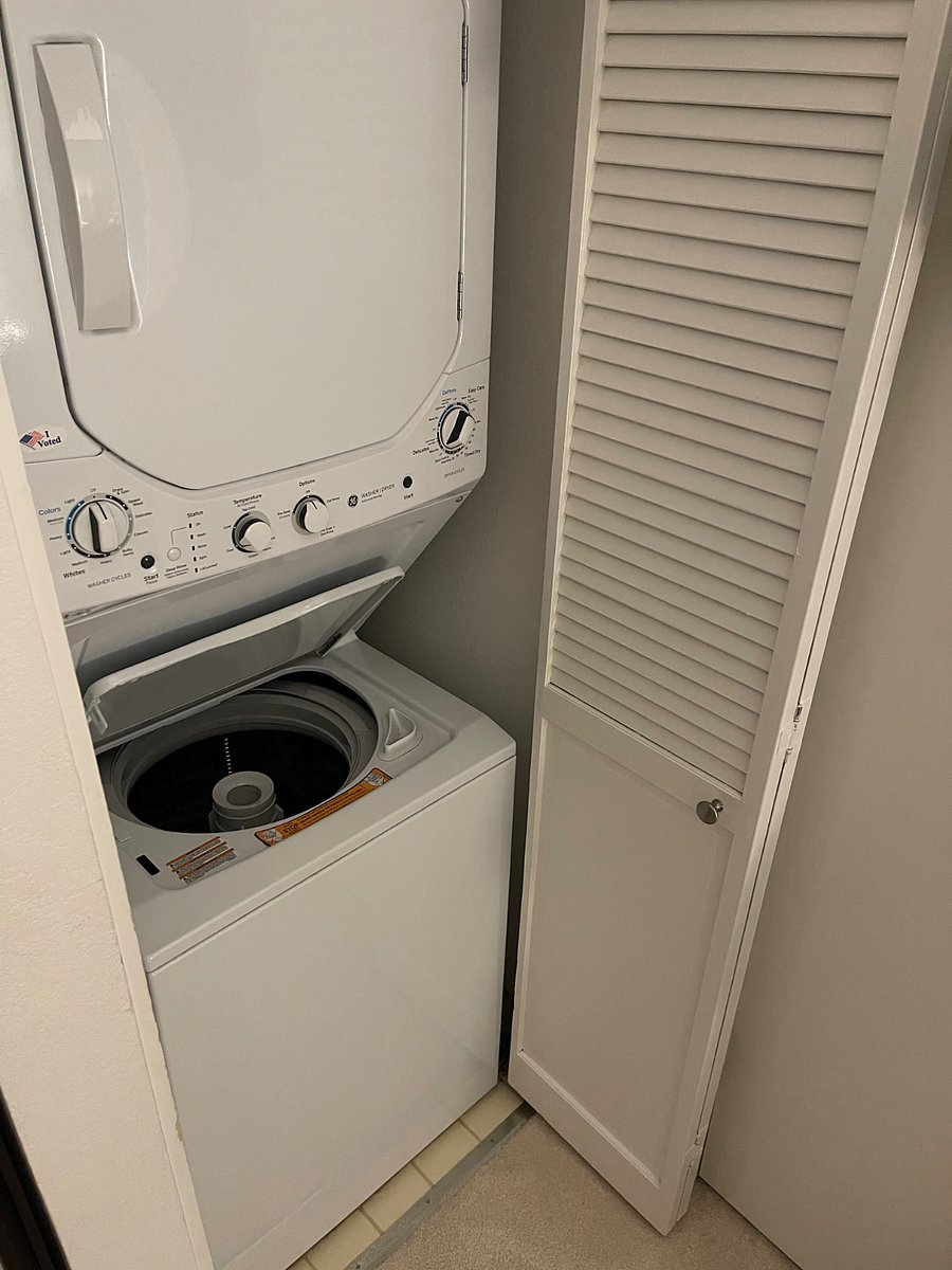 Washer/dryer in unit on third floor. Purchased within the last few years.