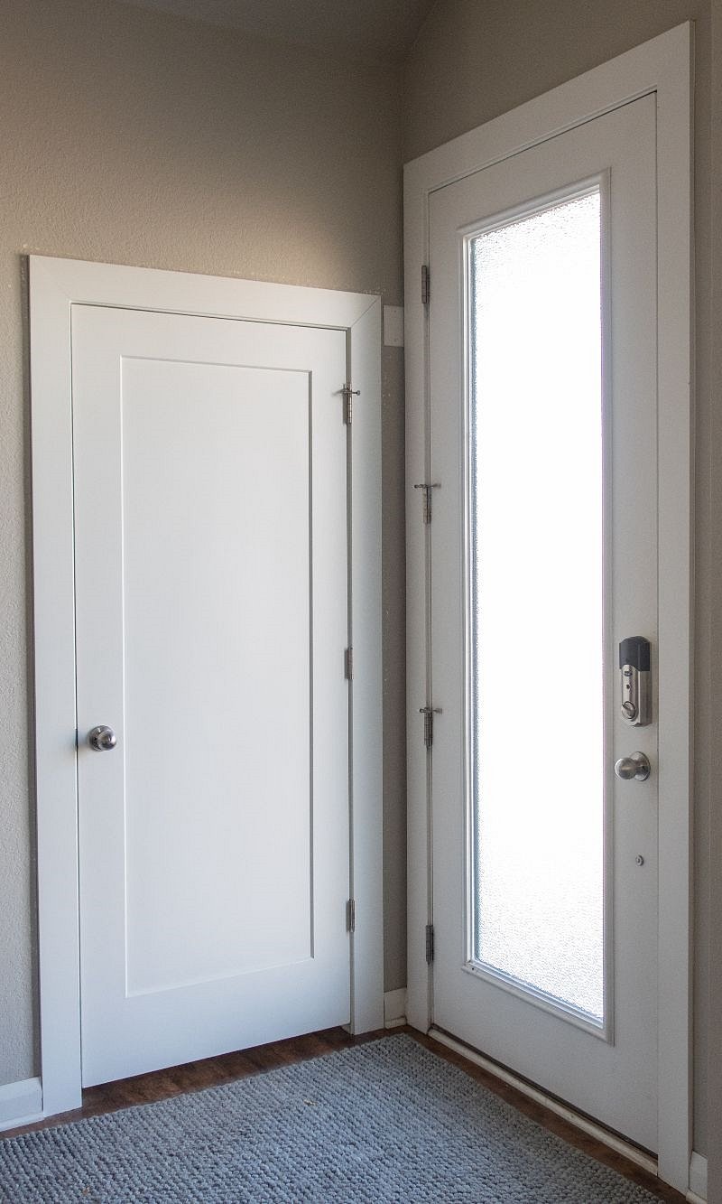 It is not a private entrance but it is really, really close. The door to the basement is immediately behind the front door.
