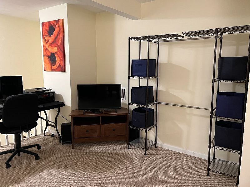 Extra storage (in addition to the closet).