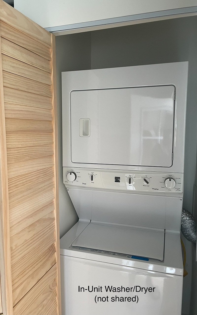 Laundry - Stacked Washer / Dryer  (In-Unit not shared)
