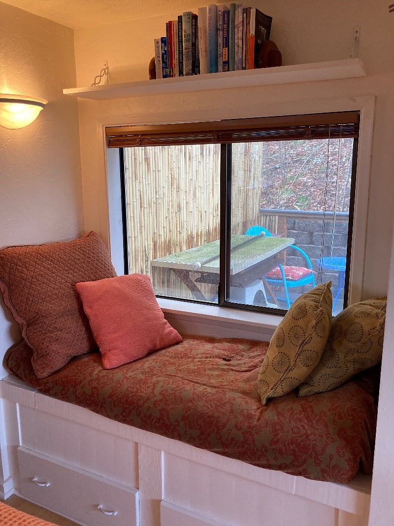View of private deck from window seat