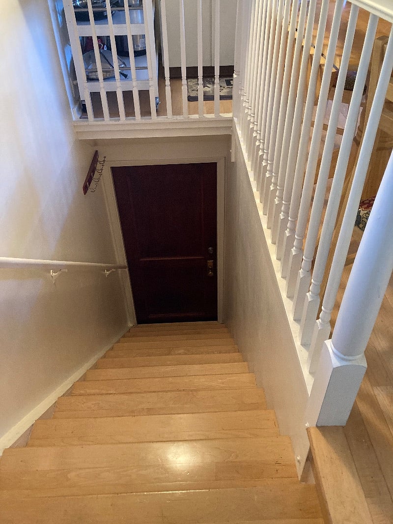 Unused interior stairway can be used for your storage, as well as the large walk-in closet.