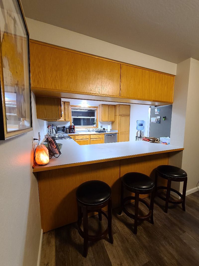 barstools at kitchen counter