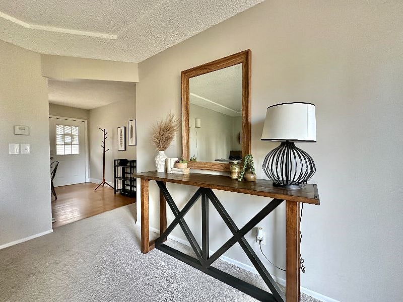 View from living room into kitchen area.