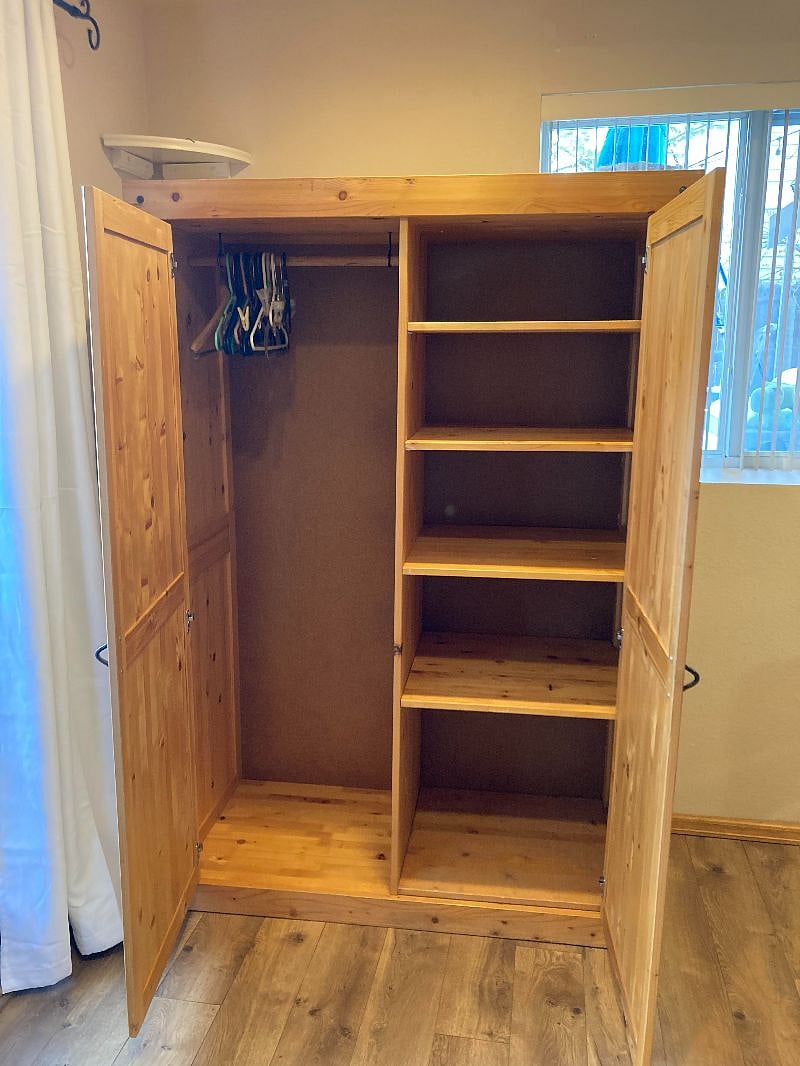 Armoire for extra clothes storage space