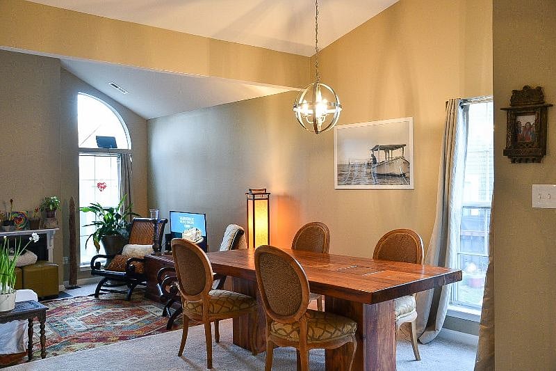 Shared dining room and living room