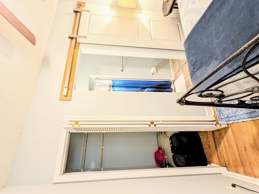 Closet space for hanging items