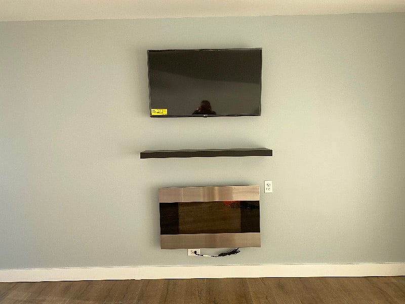 Bedroom 45" TV & Fireplace - heat source