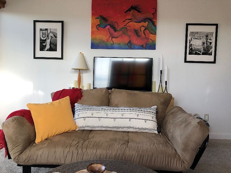 Comfy futon and smart TV!